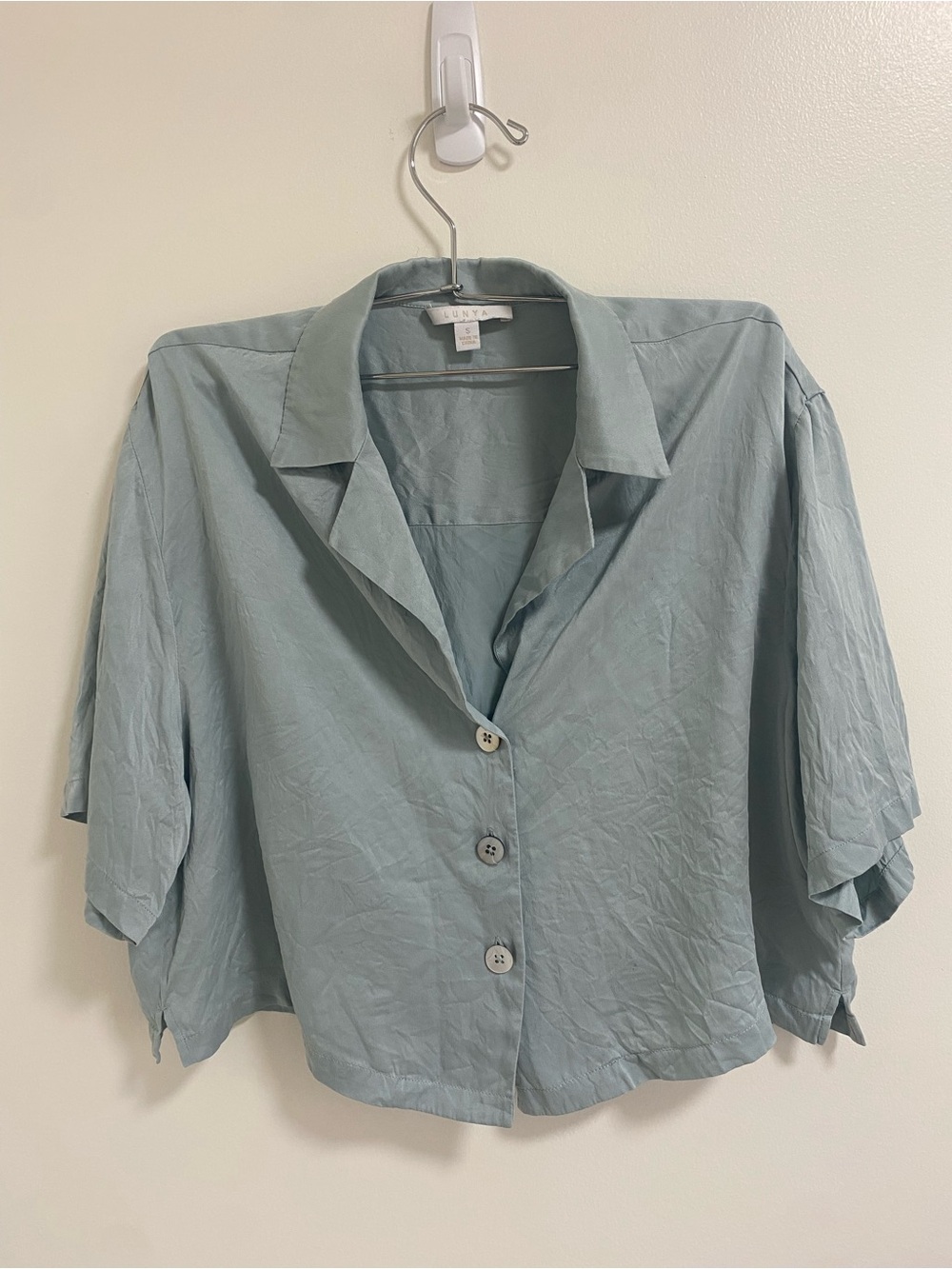 lunya Soft Blue Washable Silk Top